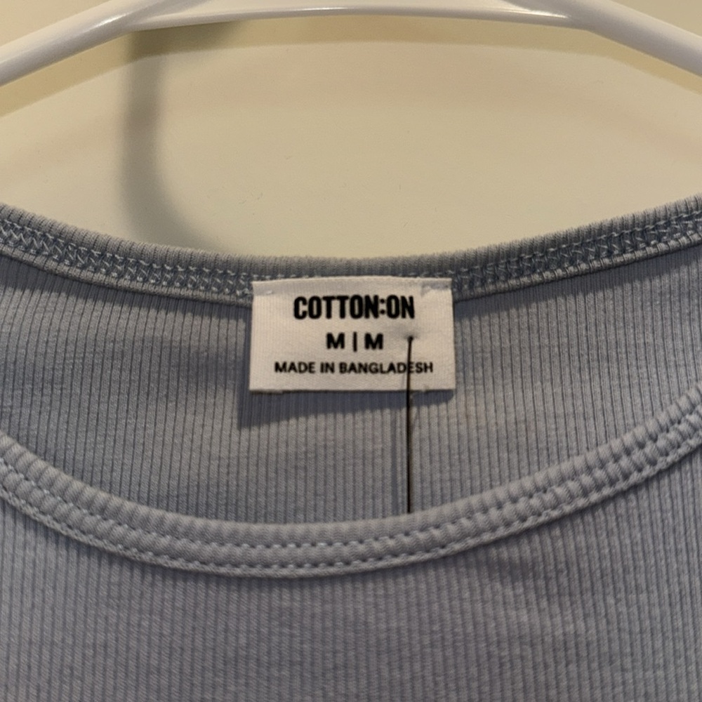 Cotton On Sky Blue Ribbed Tee - Picture 3 of 4